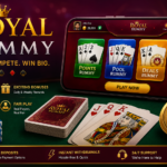 Royal Rummy online card game platform displayed on a smartphone with playing cards, tournament rewards, bonuses, and professional gaming interface.