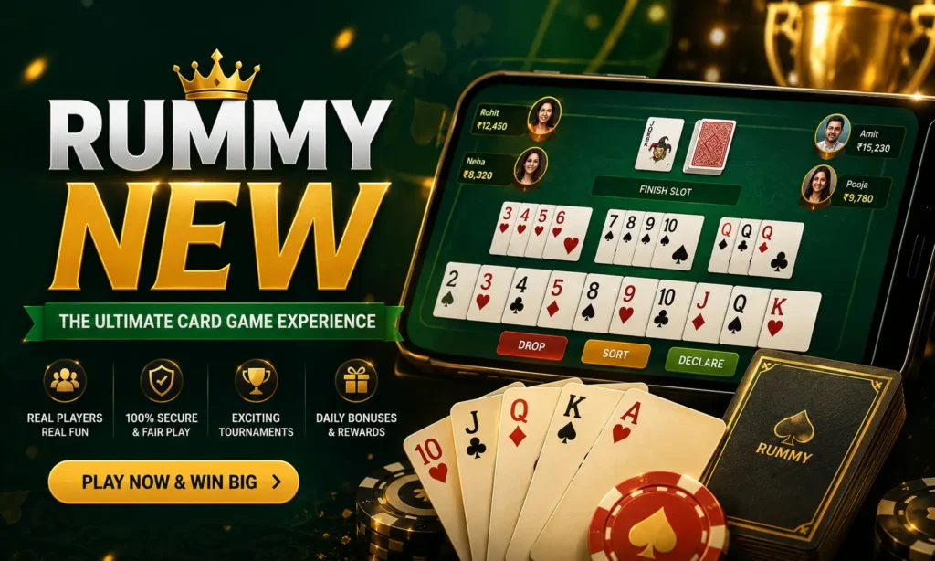 Rummy New online card game guide showing modern gameplay, strategic card combinations, tournaments, and winning techniques.